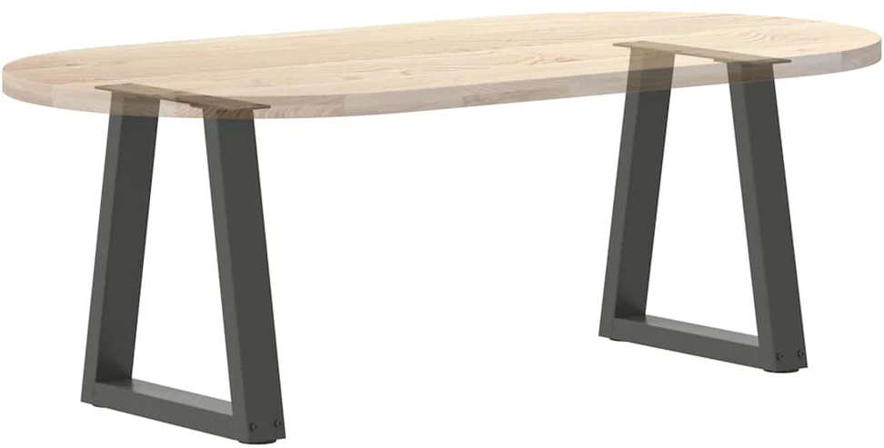Kavos staliuko kojelės, V formos, 2 vnt., antracito spalvos, 38x(42-43,3) cm, plienas
