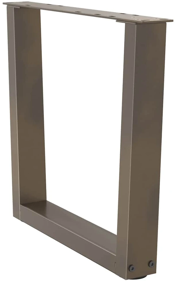 Kavos staliuko kojelės, V formos, 2 vnt., natūralus plienas, 50x(42-43,3) cm, plienas