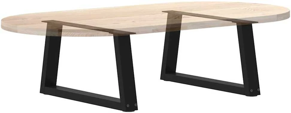 Kavos staliuko kojelės, V formos, 2 vnt., juodos, 70x(30-31,3) cm, plienas