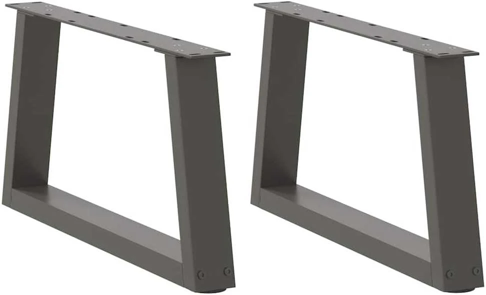Kavos staliuko kojelės, V formos, 2 vnt., antracito spalvos, 60x(30-31,3) cm, plienas