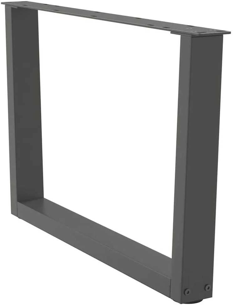 Kavos staliuko kojelės, V formos, 2 vnt., antracito spalvos, 70x(42-43,3) cm, plienas