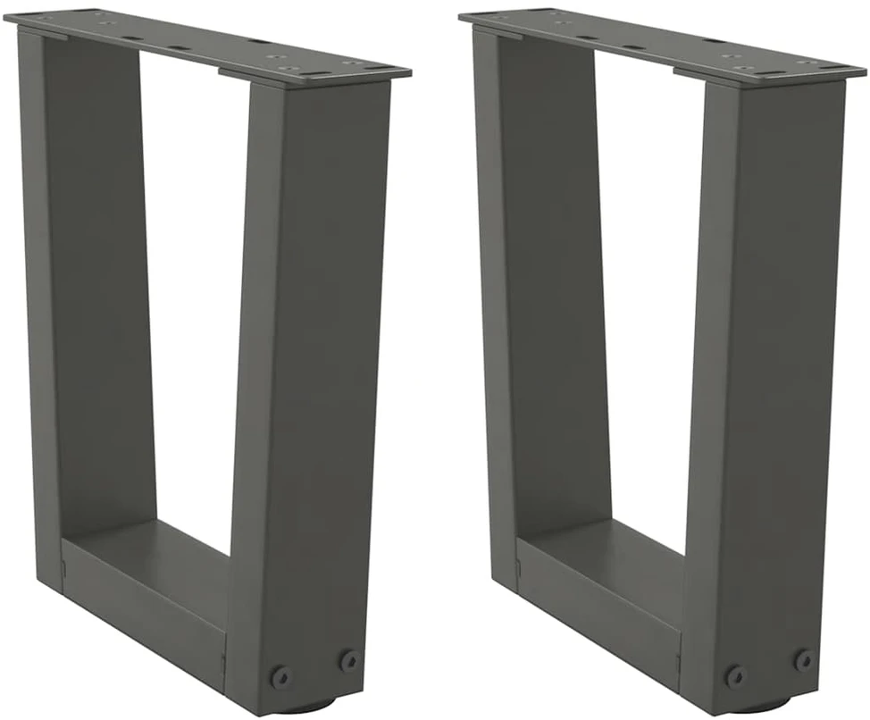 Kavos staliuko kojelės, V formos, 2 vnt., antracito spalvos, 40x(30-31,3) cm, plienas