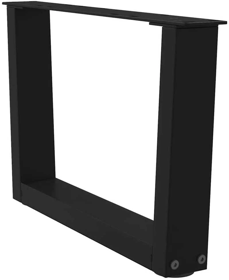Kavos staliuko kojelės, V formos, 2 vnt., juodos, 60x(30-31,3) cm, plienas