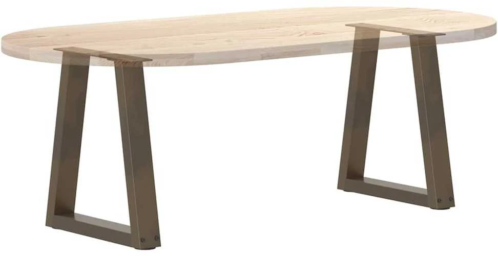 Kavos staliuko kojelės, V formos, 2 vnt., natūralus plienas, 38x(42-43,3) cm, plienas