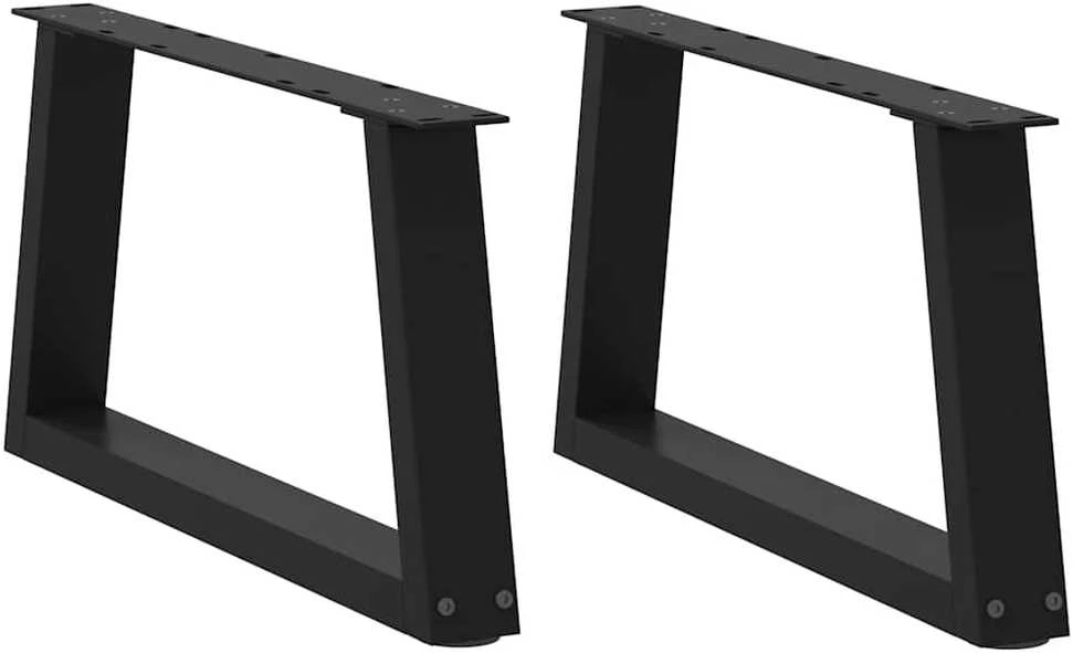 Kavos staliuko kojelės, V formos, 2 vnt., juodos, 60x(30-31,3) cm, plienas