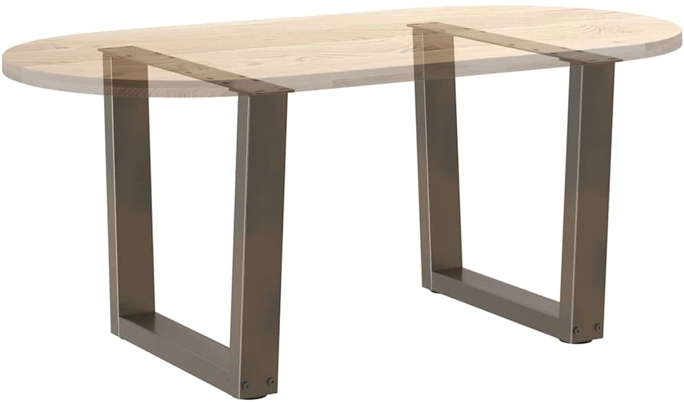 Kavos staliuko kojelės, V formos, 2 vnt., natūralus plienas, 50x(42-43,3) cm, plienas