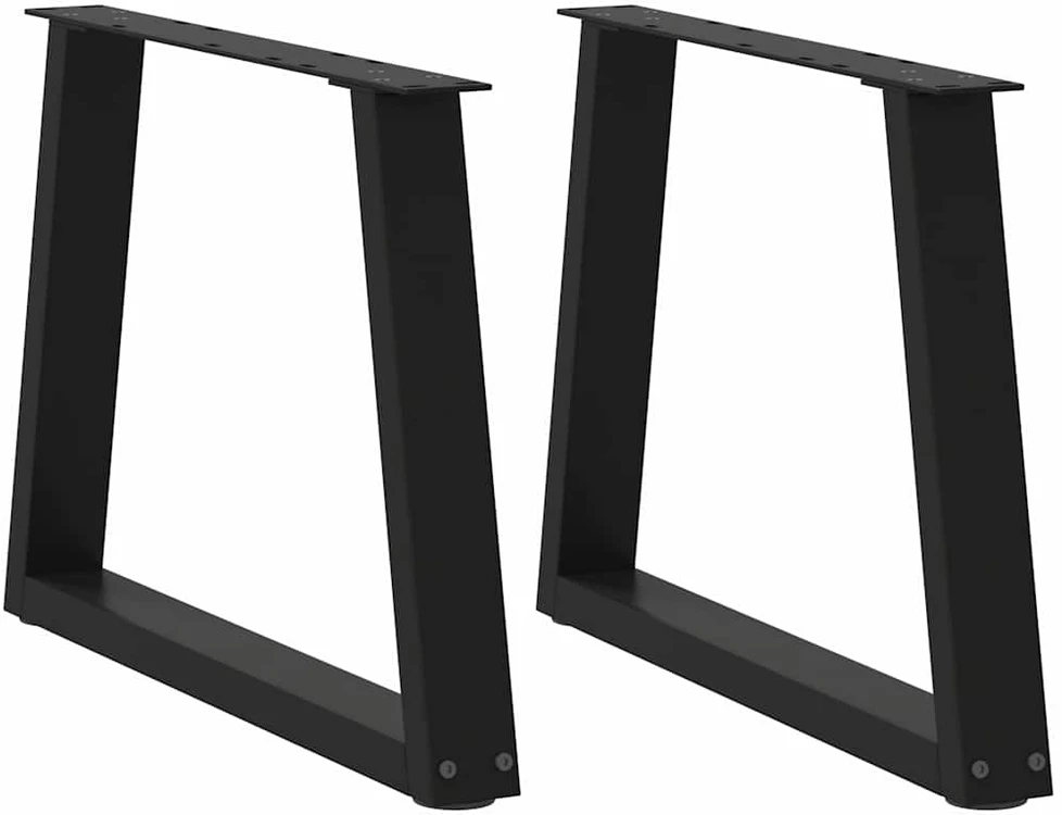 Kavos staliuko kojelės, V formos, 2 vnt., juodos, 50x(42-43,3) cm, plienas