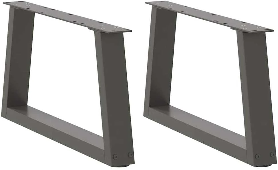 Kavos staliuko kojelės, V formos, 2 vnt., antracito spalvos, 70x(30-31,3) cm, plienas