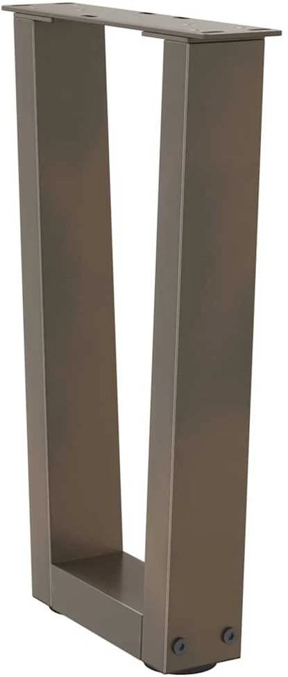 Kavos staliuko kojelės, V formos, 2 vnt., natūralus plienas, 38x(42-43,3) cm, plienas
