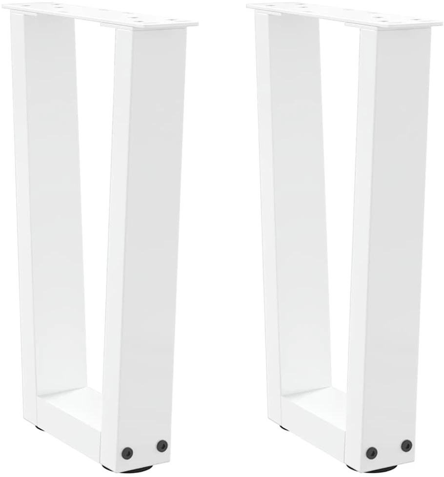 Kavos staliuko kojelės, V formos, 2 vnt., baltos, 28x(42-43,3) cm, plienas