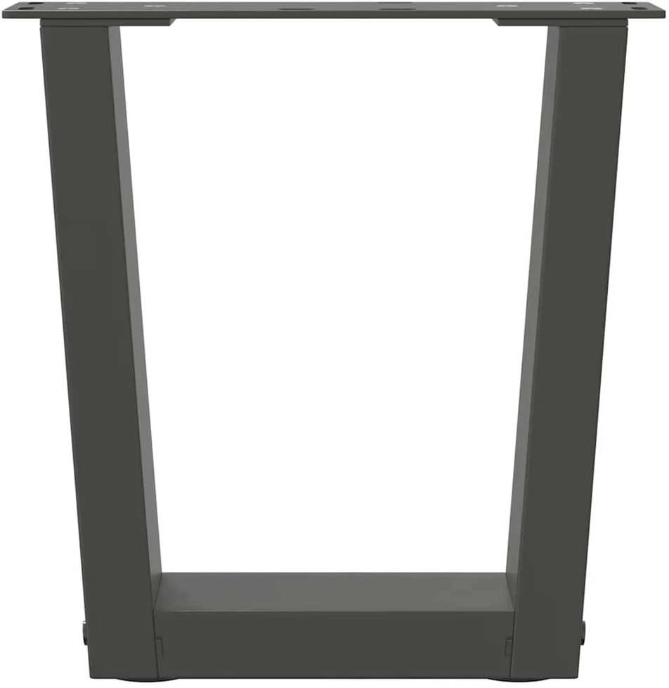 Kavos staliuko kojelės, V formos, 2 vnt., antracito spalvos, 40x(30-31,3) cm, plienas