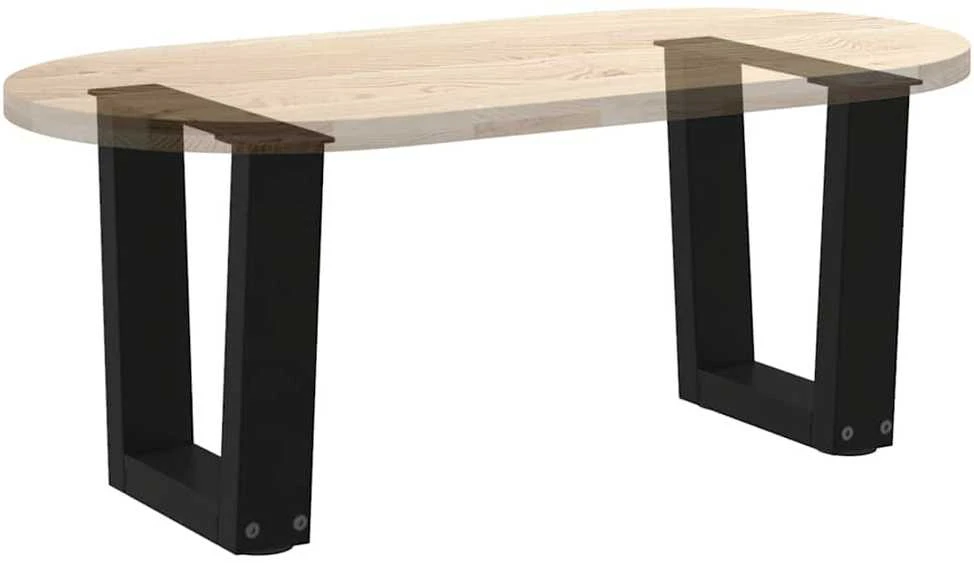 Kavos staliuko kojelės, V formos, 2 vnt., juodos, 30x(30-31,3) cm, plienas