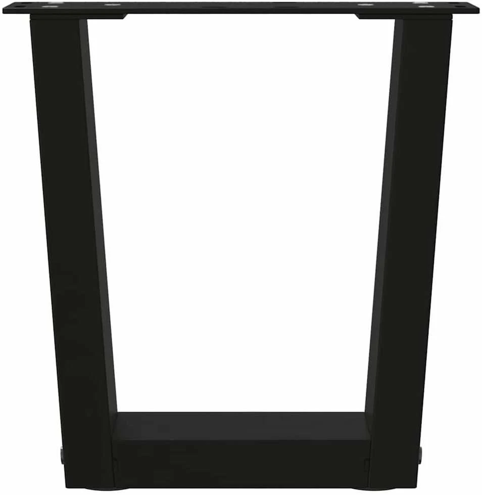 Kavos staliuko kojelės, V formos, 2 vnt., juodos, 30x(30-31,3) cm, plienas