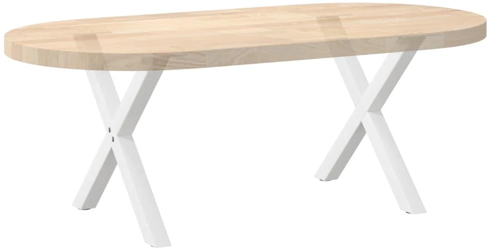 Kavos staliuko kojelės, X formos, 2 vnt., baltos, 50x(42-43) cm, plienas