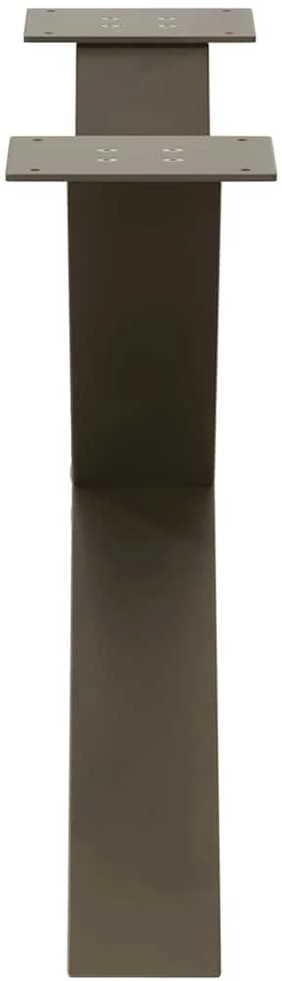 Kavos staliuko kojelės, X formos, 2 vnt., natūralus plienas, 70x(42-43) cm, plienas