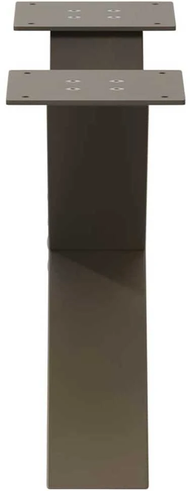 Kavos staliuko kojelės, X formos, 2 vnt., natūralus plienas, 50x(30-31) cm, plienas