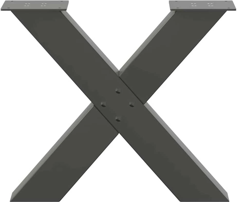 Kavos staliuko kojelės, 2 vnt., antracito spalvos, 50x(42-43) cm, plienas
