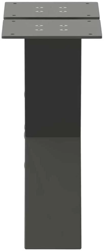 Kavos staliuko kojelės, 2 vnt., antracito spalvos, 40x(30-31) cm, plienas