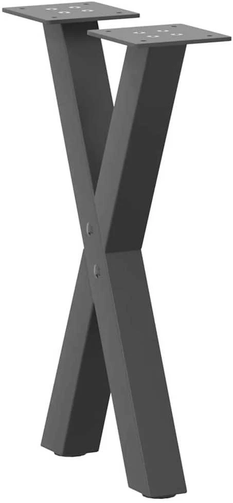 Kavos staliuko kojelės, 2 vnt., antracito spalvos, 38x(42-43) cm, plienas