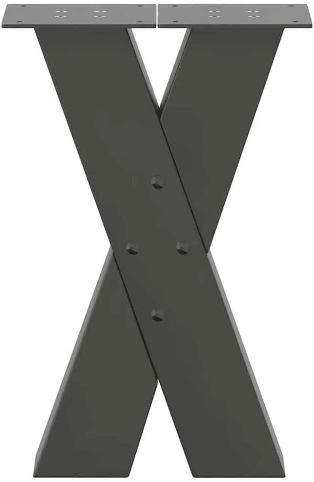 Kavos staliuko kojelės, 2 vnt., antracito spalvos, 38x(42-43) cm, plienas