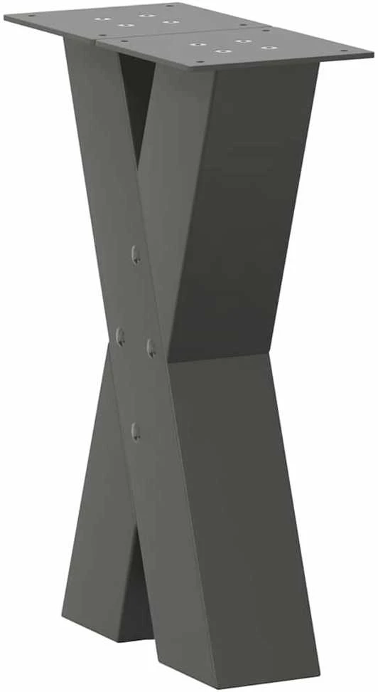 Kavos staliuko kojelės, 2 vnt., antracito spalvos, 38x(42-43) cm, plienas