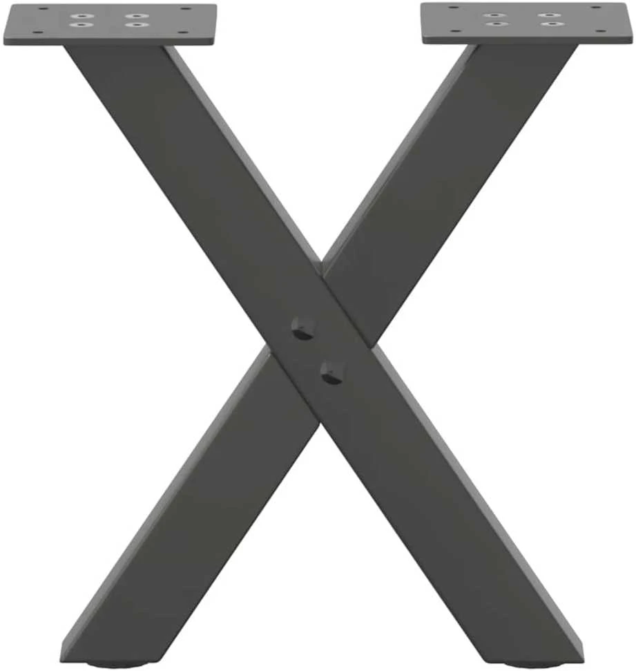 Kavos staliuko kojelės, 2 vnt., antracito spalvos, 37x(30-31) cm, plienas