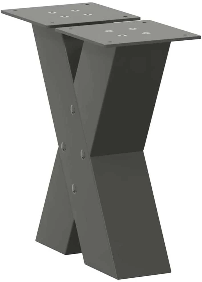Kavos staliuko kojelės, 2 vnt., antracito spalvos, 40x(30-31) cm, plienas