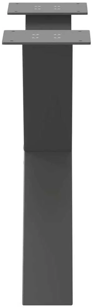 Kavos staliuko kojelės, 2 vnt., antracito spalvos, 50x(42-43) cm, plienas