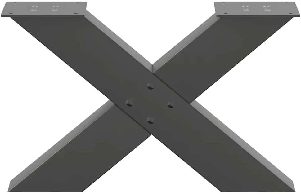 Kavos staliuko kojelės, 2 vnt., antracito spalvos, 50x(30-31) cm, plienas