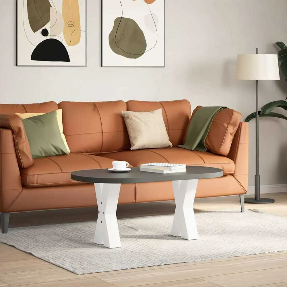 Kavos staliuko kojelės, X formos, 2 vnt., baltos, 28x(42-43) cm, plienas
