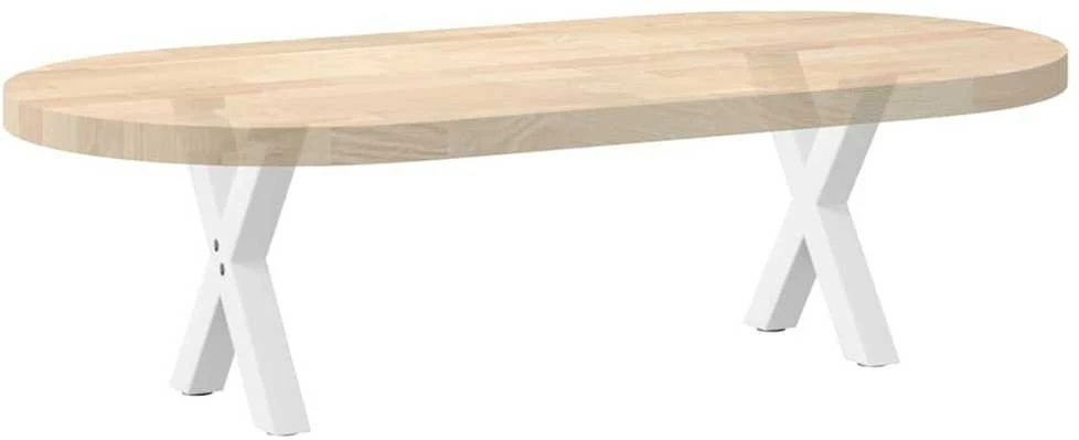 Kavos staliuko kojelės, X formos, 2 vnt., baltos, 37x(30-31) cm, plienas