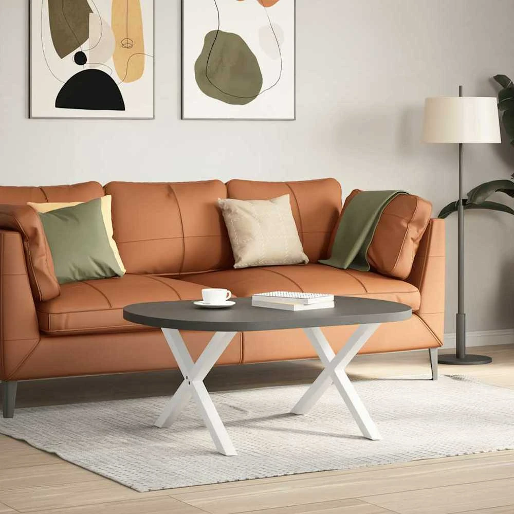Kavos staliuko kojelės, 2 vnt., baltos, 70x(42-43) cm, plienas, X formos