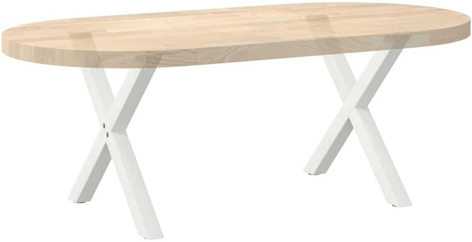 Kavos staliuko kojelės, 2 vnt., baltos, 60x(42-43) cm, plienas, X formos