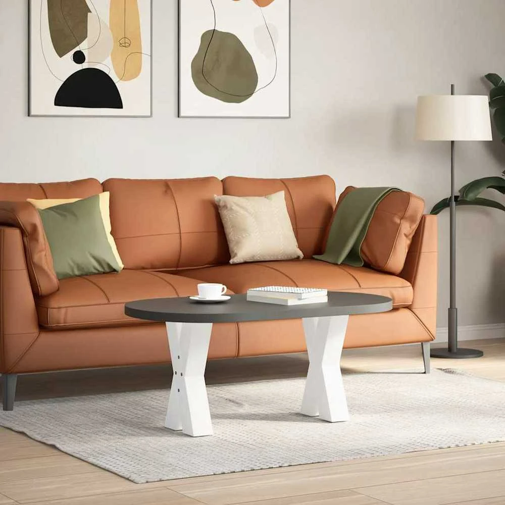 Kavos staliuko kojelės, X formos, 2 vnt., baltos, 38x(42-43) cm, plienas