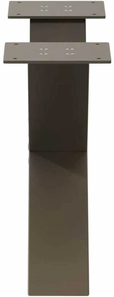 Kavos staliuko kojelės, X formos, 2 vnt., natūralus plienas, 50x(30-31) cm, plienas