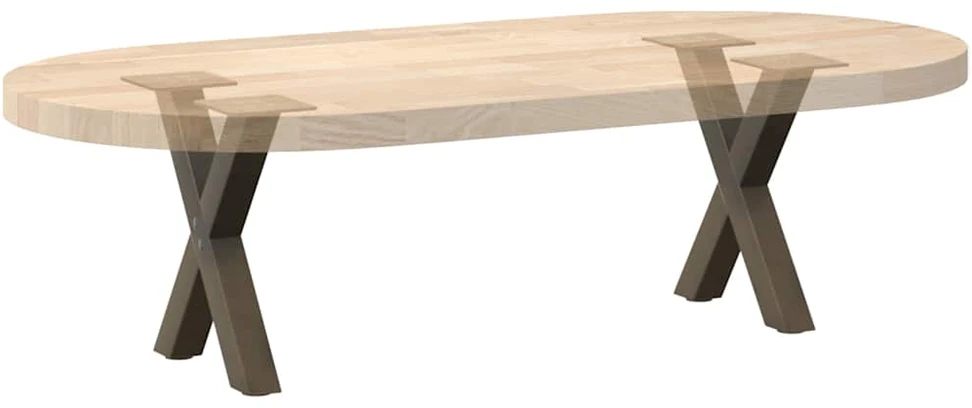 Kavos staliuko kojelės, X formos, 2 vnt., natūralus plienas, 30x(30-31) cm, plienas