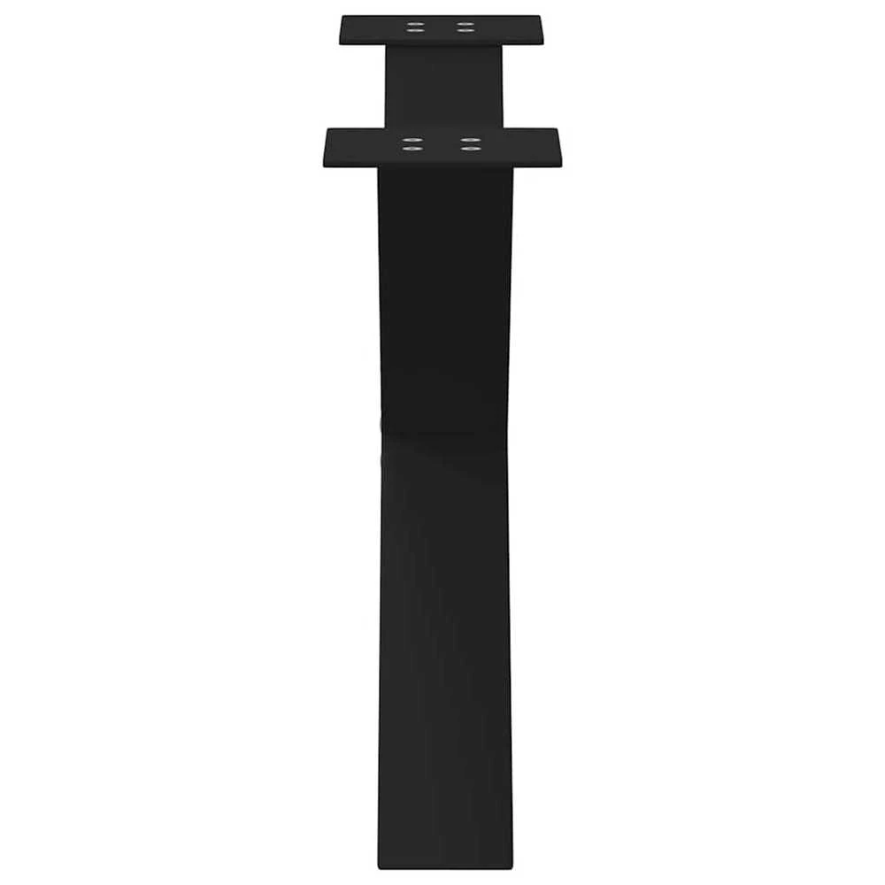 Kavos staliuko kojelės, X formos, 2 vnt., juodos, 70x(42-43) cm, plienas