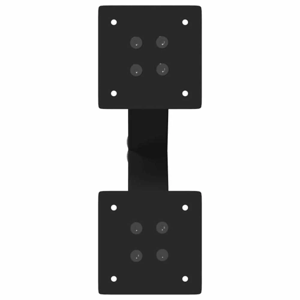 Kavos staliuko kojelės, X formos, 2 vnt., juodos, 38x(42-43) cm, plienas