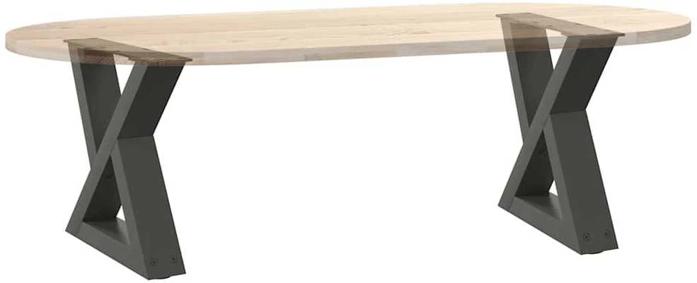 Kavos staliuko kojos, 2 vnt., antracito spalvos, 40x(30-31,3) cm, plienas