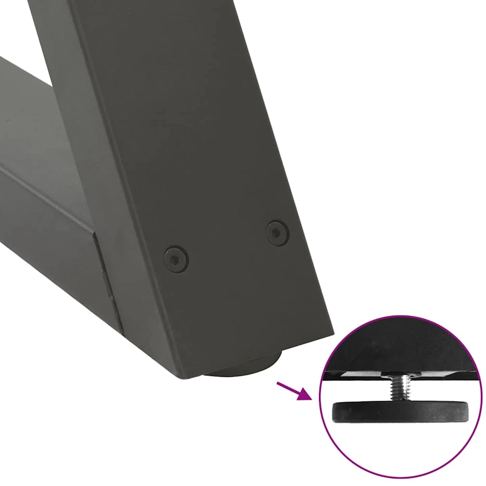 Kavos staliuko kojos, 2 vnt., antracito spalvos, 70x(42-43,3) cm, plienas