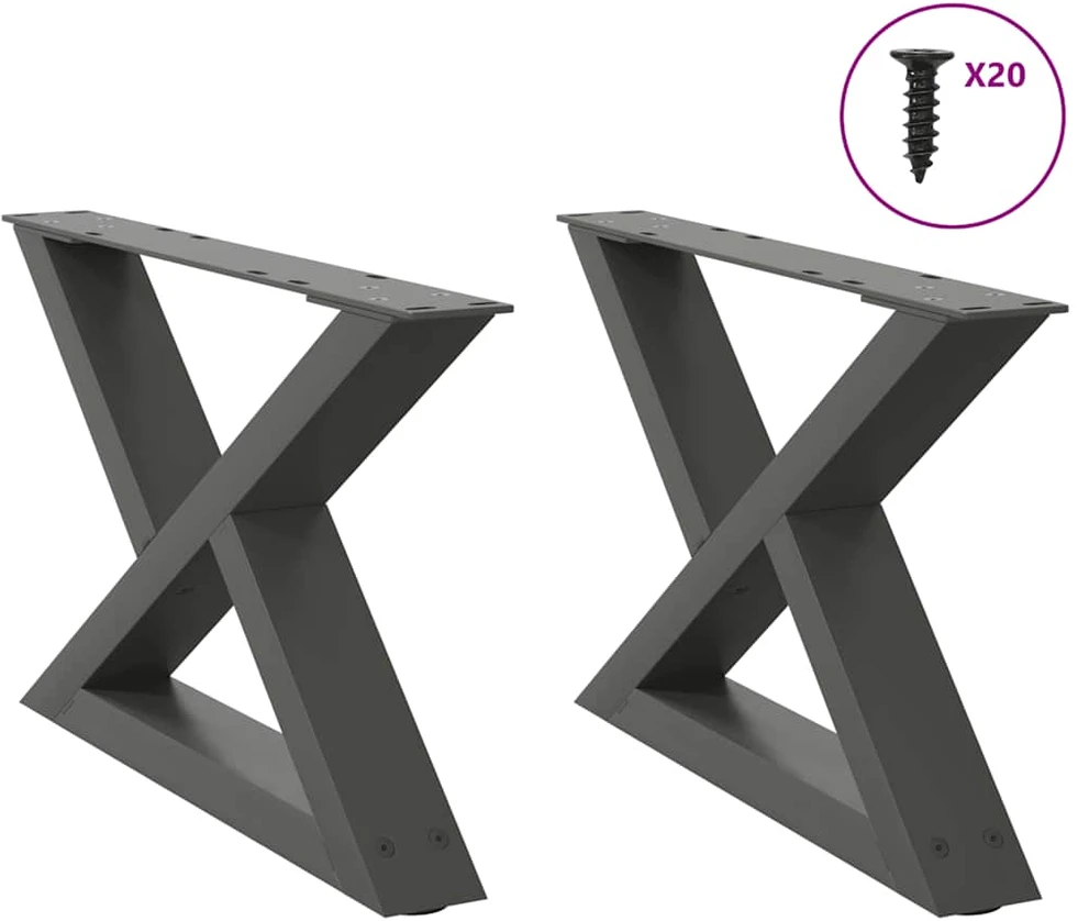 Kavos staliuko kojos, 2 vnt., antracito spalvos, 50x(30-31,3) cm, plienas
