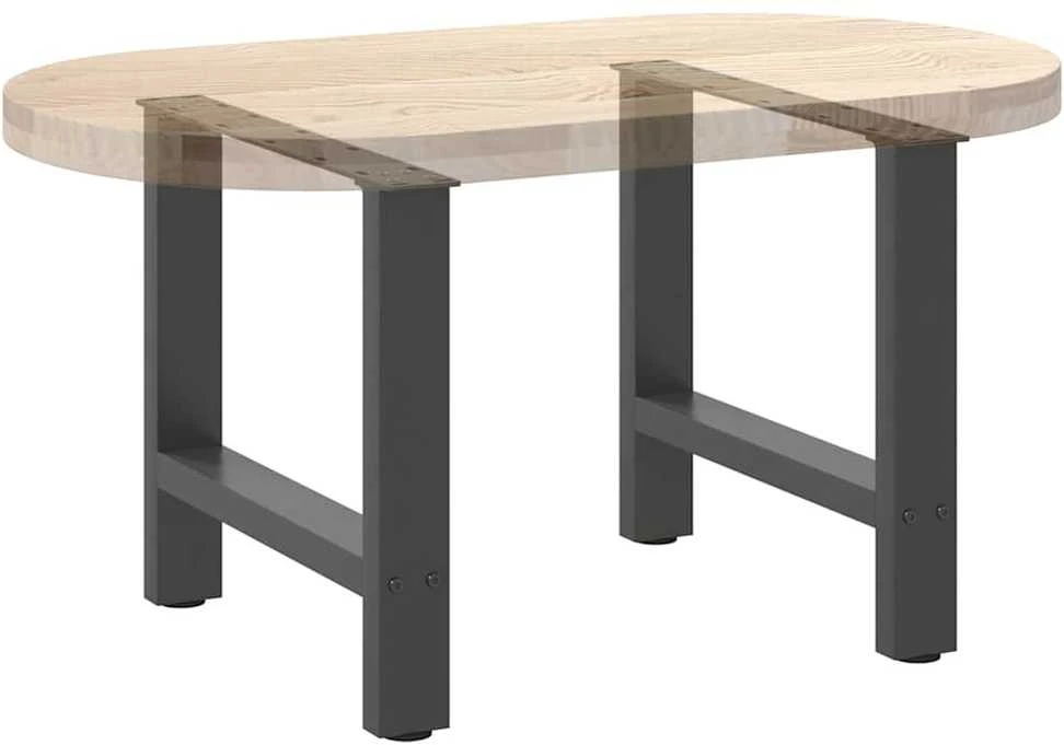 Kavos staliuko kojos, antracito spalvos, 2 vnt., 60x(42-43) cm, plienas