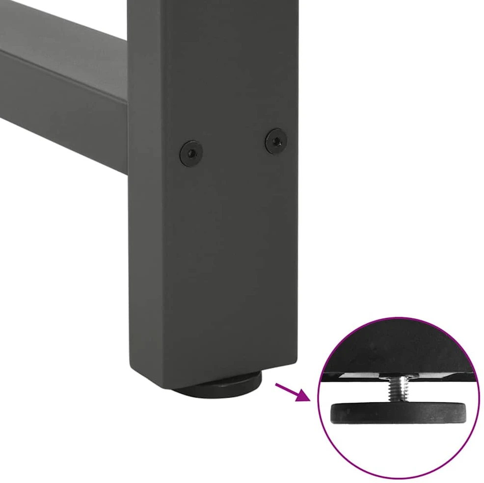 Kavos staliuko kojos, antracito spalvos, 2 vnt., 50x(30-31) cm, plienas