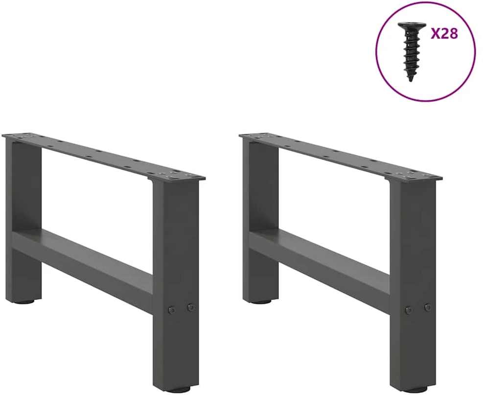 Kavos staliuko kojos, antracito spalvos, 2 vnt., 70x(30-31) cm, plienas