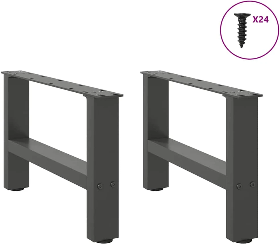 Kavos staliuko kojos, antracito spalvos, 2 vnt., 50x(30-31) cm, plienas