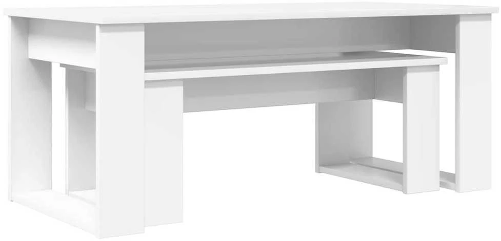 Kavos staliuko komplektas 2 vnt. Balta 100 x 50 x 42 cm