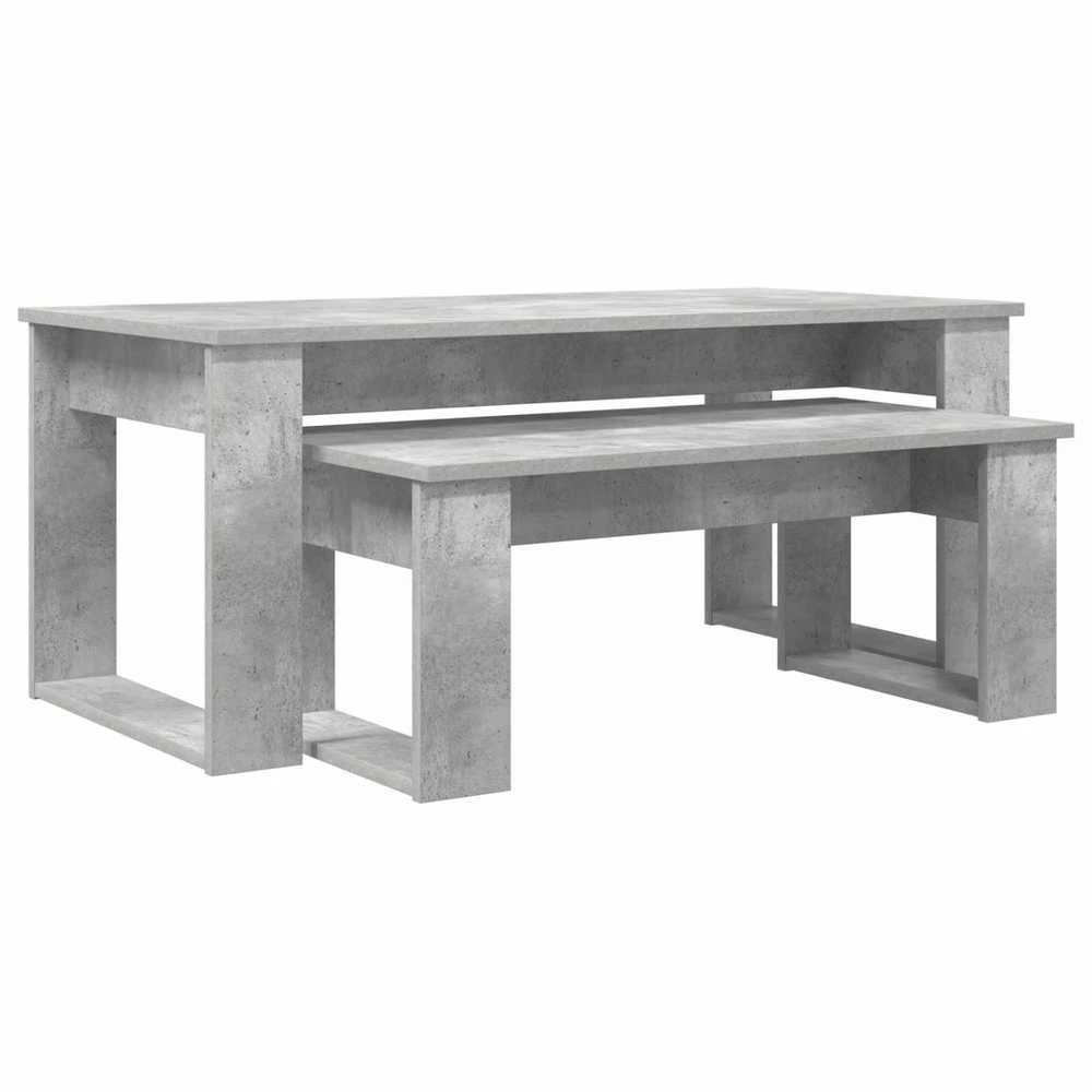 Kavos staliuko komplektas 2 vnt. Betono pilka 100 x 50 x 42 cm