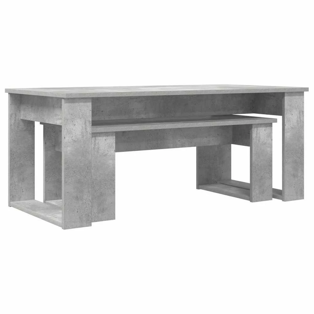 Kavos staliuko komplektas 2 vnt. Betono pilka 100 x 50 x 42 cm