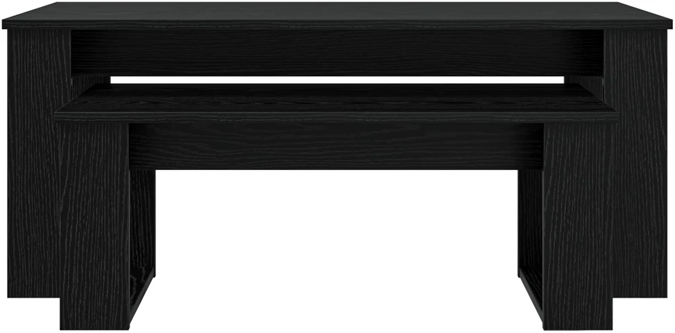 Kavos staliuko komplektas 2 vnt. Juodas ąžuolas