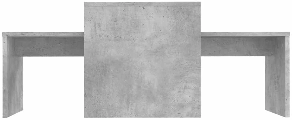Kavos staliukų rinkinys, betono, 100x48x40cm, apdirbta mediena